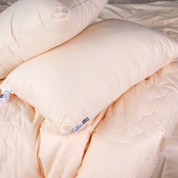 Фото - Ковдра дитяча літо MirSon №2975 110х140 Line Satin Light Pro 10-016 Creamy З евкаліптовим волокном + 2 наволочки 50х70 (2200010981728)
